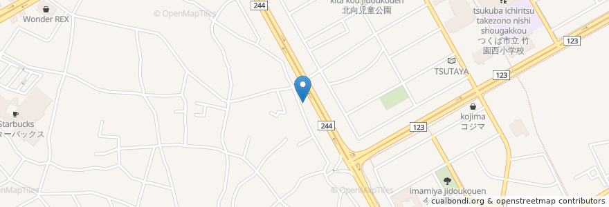 Mapa de ubicacion de お好み焼き本舗 en 日本, 茨城県, 筑波市.