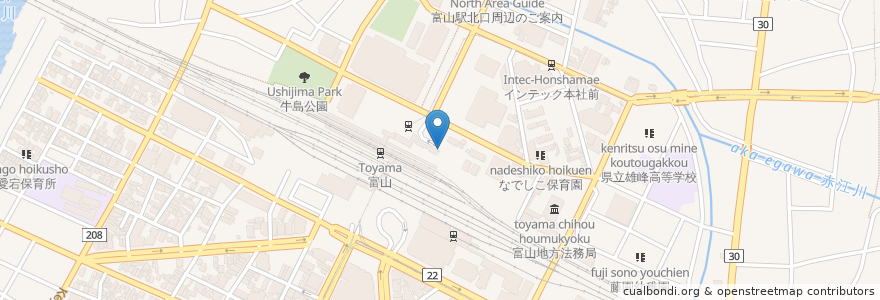 Mapa de ubicacion de Smoking Room en ژاپن, 富山県, 富山市.