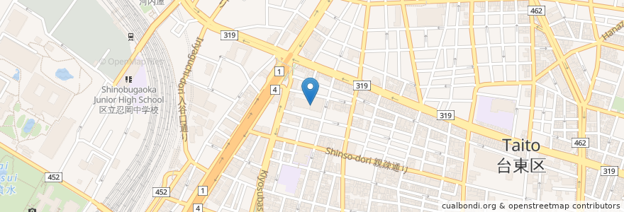 Mapa de ubicacion de 下谷警察署 en 日本, 东京都/東京都, 台東区.