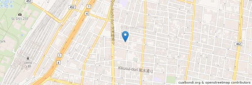 Mapa de ubicacion de 浄林寺 en Japonya, 東京都, 台東区.