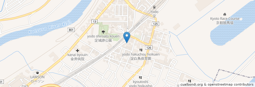 Mapa de ubicacion de 大扇食堂 en Japan, Präfektur Kyōto, 京都市, 伏見区.