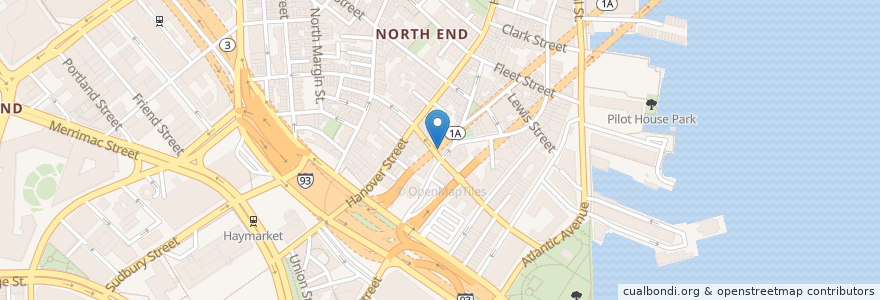 Mapa de ubicacion de Aquapazza en 美利坚合众国/美利堅合眾國, 马萨诸塞州 / 麻薩諸塞州 / 麻省, Suffolk County, 波士顿 / 波士頓.