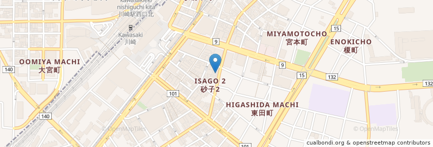 Mapa de ubicacion de 蒙古タンメン中本 川崎店 en 日本, 神奈川縣, 川崎市, 川崎区.