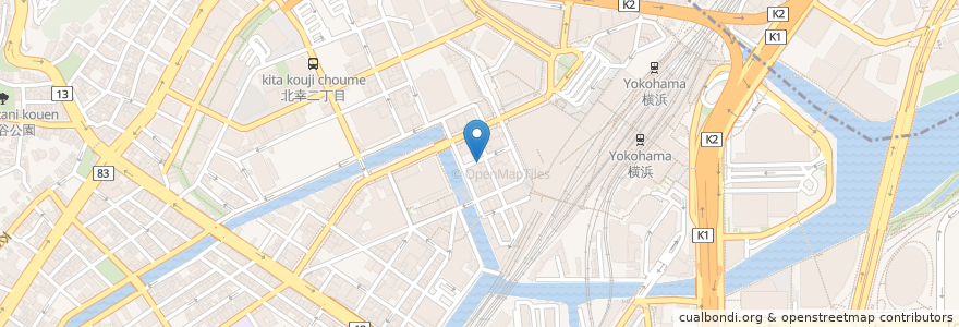 Mapa de ubicacion de 蒙古タンメン中本横浜店 en اليابان, كاناغاوا, 横浜市, 西区, 神奈川区.