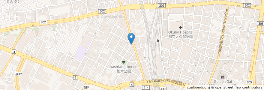 Mapa de ubicacion de 蒙古タンメン中本新宿店 en اليابان, 東京都, 新宿区.