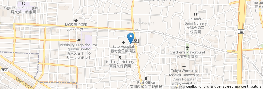 Mapa de ubicacion de 焼肉 明香苑 en 日本, 東京都.