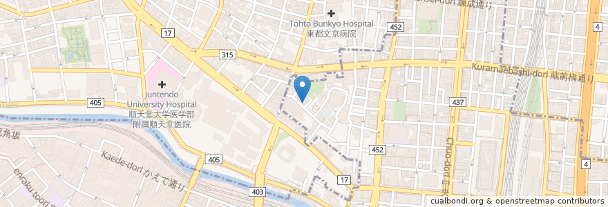 Mapa de ubicacion de 寿々茶屋 en 日本, 東京都, 文京区, 千代田区.