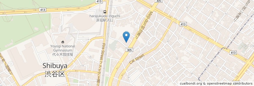 Mapa de ubicacion de サンクリニック原宿 en Japon, Tokyo, 渋谷区.