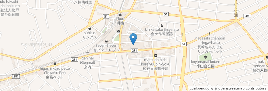 Mapa de ubicacion de 맥도날드 en 일본, 지바현, 松戸市.