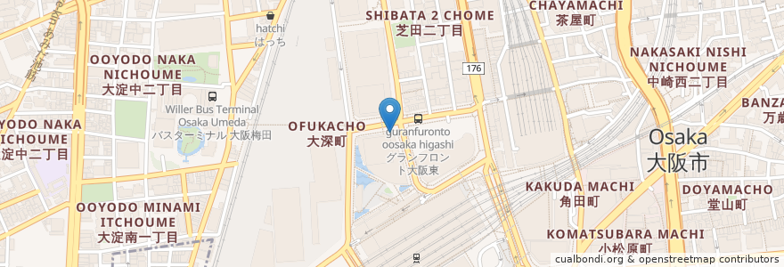 Mapa de ubicacion de Søsh The Market Bar en Japan, Präfektur Osaka, 大阪市, 北区.