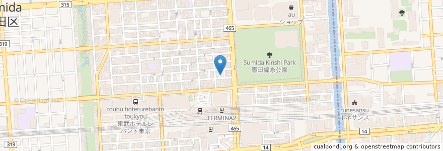 Mapa de ubicacion de 台湾手抓餅 en 日本, 东京都/東京都, 墨田区.