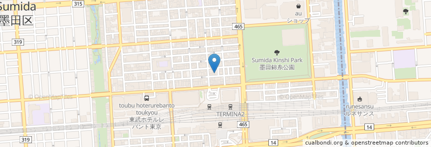 Mapa de ubicacion de 錦糸町ホルモン 天狗 en Japonya, 東京都, 墨田区.