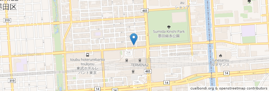 Mapa de ubicacion de おふくろ亭 en Япония, Токио, Сумида.