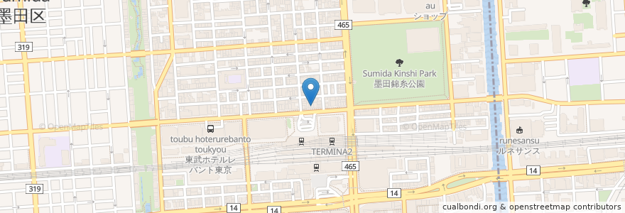 Mapa de ubicacion de 焼肉三千里 en Japonya, 東京都, 墨田区.