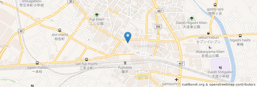 Mapa de ubicacion de りそな銀行 en 日本, 神奈川県, 藤沢市.
