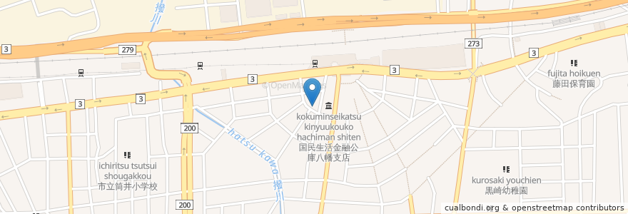 Mapa de ubicacion de 創作居酒屋 黒崎花楽 en 日本, 福岡県, 北九州市, 八幡西区.