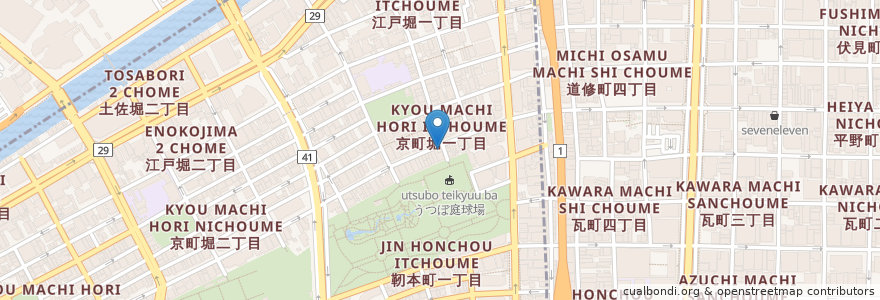 Mapa de ubicacion de RITZ en 日本, 大阪府, 大阪市, 西区.