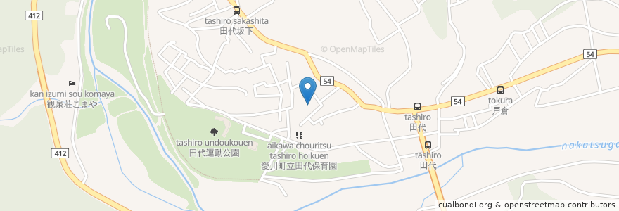 Mapa de ubicacion de 中津神社 en 日本, 神奈川縣, 愛甲郡, 愛川町.