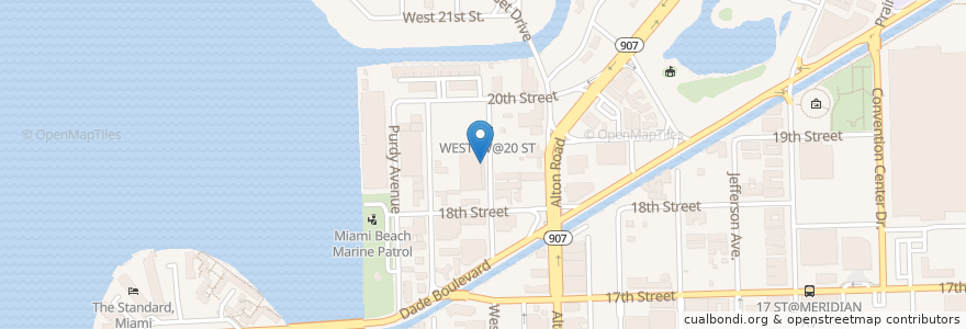 Mapa de ubicacion de South Beach Animal Hospital en Stati Uniti D'America, Florida, Contea Di Miami-Dade, Miami Beach.