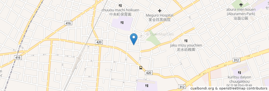 Mapa de ubicacion de ぽかぽかランド;鷹番の湯 en Japón, Tokio, Meguro.