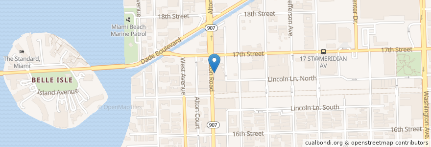 Mapa de ubicacion de Masaru Sushi & Thai en Stati Uniti D'America, Florida, Contea Di Miami-Dade, Miami Beach.
