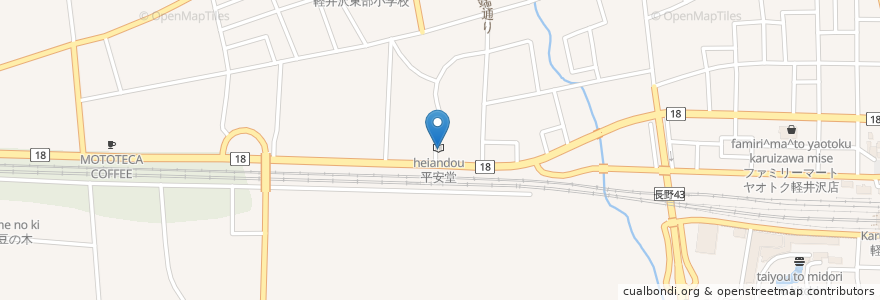 Mapa de ubicacion de Bread&Coffee by MOTOTECA en 일본, 나가노현, 北佐久郡, 軽井沢町.