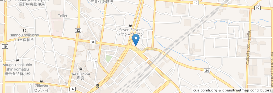 Mapa de ubicacion de 魚魚丸 en 日本, 長野県, 長野市.