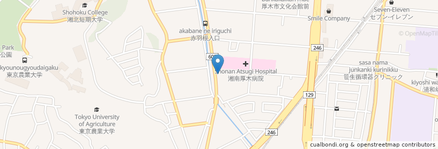 Mapa de ubicacion de 厚木すずき歯科 en 日本, 神奈川県, 厚木市.
