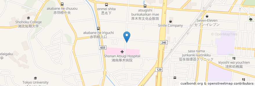 Mapa de ubicacion de 小原歯科 en ژاپن, 神奈川県, 厚木市.