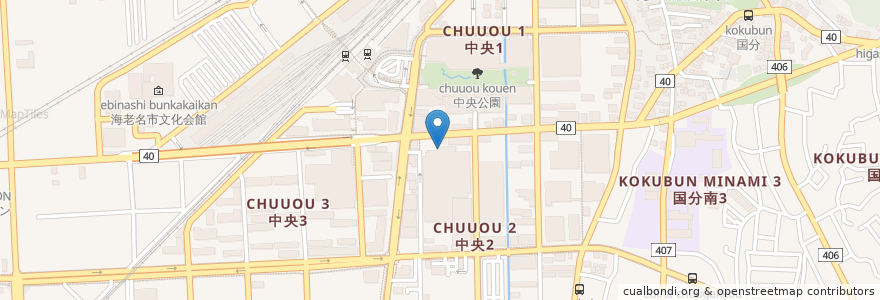 Mapa de ubicacion de ロッテリア海老名イオン店 en 日本, 神奈川県, 海老名市.