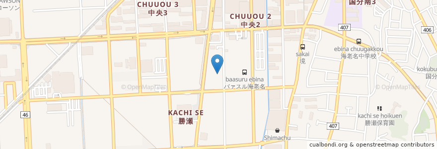 Mapa de ubicacion de 海老名耳鼻咽喉科クリニック en 日本, 神奈川県, 海老名市.
