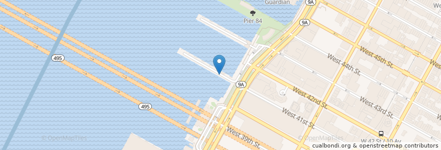 Mapa de ubicacion de North River Lobster Company en 미국, 뉴저지, 뉴욕, New York, New York County, Manhattan, Manhattan Community Board 4.