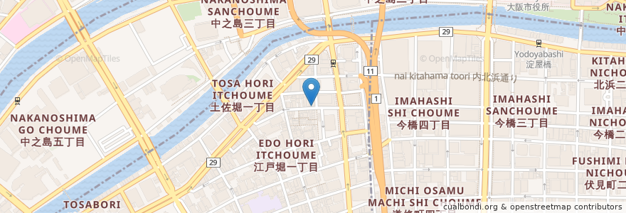 Mapa de ubicacion de なごみ家 en Япония, Осака, 大阪市, 北区, 西区.
