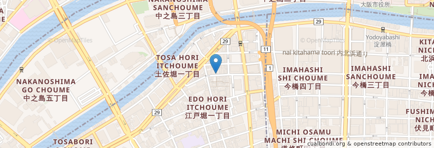 Mapa de ubicacion de 陳麻家 en Japão, 大阪府, 大阪市, 北区, 西区.