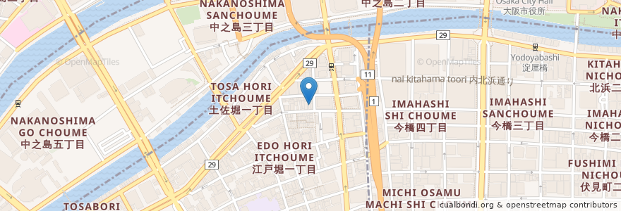 Mapa de ubicacion de KALITARA en Japão, 大阪府, 大阪市, 北区, 西区.