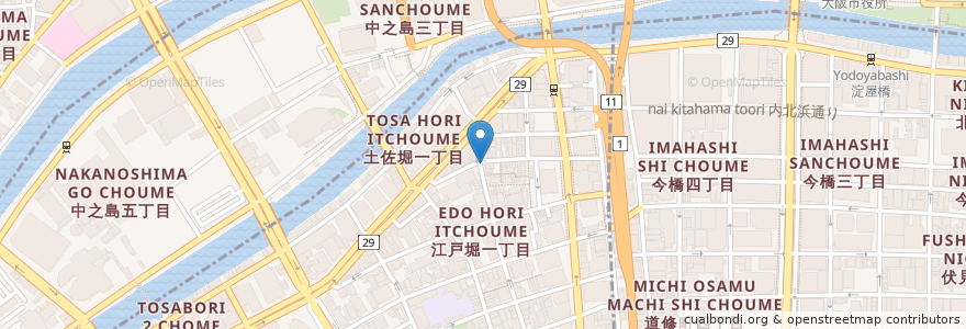 Mapa de ubicacion de ちろりん村 en 日本, 大阪府, 大阪市, 北区, 西区.