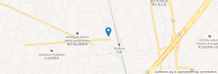 Mapa de ubicacion de 越谷警察署大袋駅前交番 en Japon, Préfecture De Saitama, 越谷市.