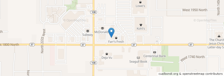 Mapa de ubicacion de Hibachi House en United States, Utah, Davis County, Clinton.
