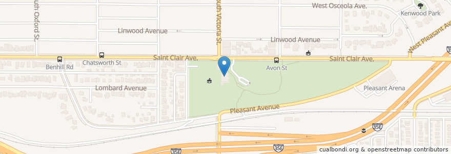 Mapa de ubicacion de Linwood Recreation Center en Stati Uniti D'America, Minnesota, Ramsey County, St. Paul.