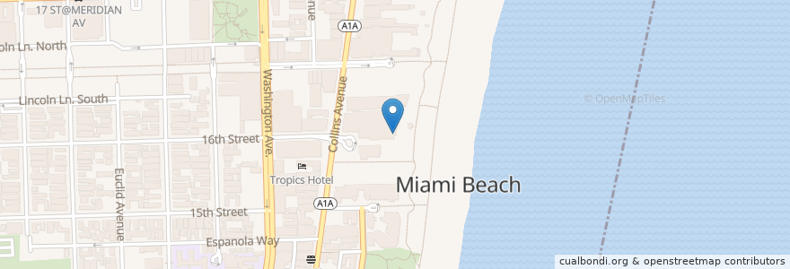 Mapa de ubicacion de Nautilus en Amerika Syarikat, Florida, Miami-Dade County, Miami Beach.
