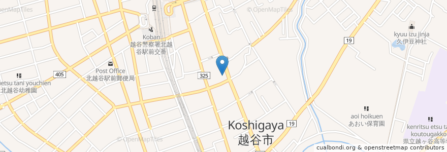 Mapa de ubicacion de かごの屋北越谷店 en 日本, 埼玉県, 越谷市.
