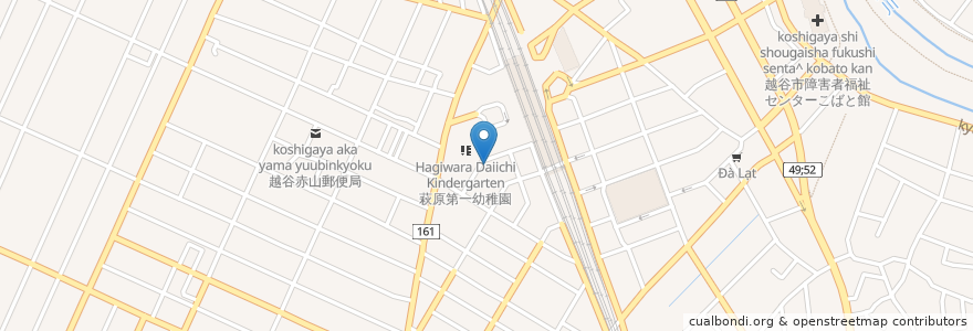 Mapa de ubicacion de 青木亭 en Japan, 埼玉県, 越谷市.