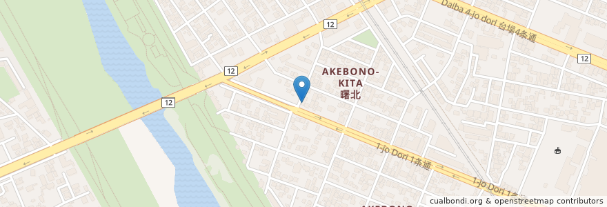 Mapa de ubicacion de そば源本店 en Japonya, 北海道, 上川総合振興局, 旭川市.
