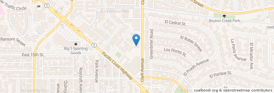 Mapa de ubicacion de Hope Church en États-Unis D'Amérique, Californie, Los Angeles County, Long Beach.