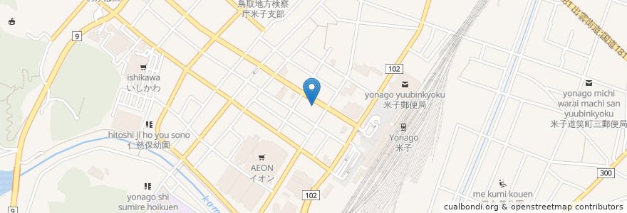 Mapa de ubicacion de 家富良 en 日本, 鳥取県, 米子市.