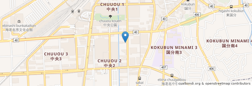 Mapa de ubicacion de そば処ささや en Japonya, 神奈川県, 海老名市.