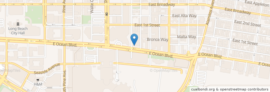 Mapa de ubicacion de Chase en Estados Unidos Da América, Califórnia, Los Angeles County, Long Beach.