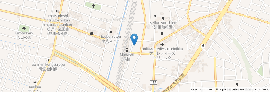 Mapa de ubicacion de 千葉銀行 en Japonya, 千葉県, 松戸市.