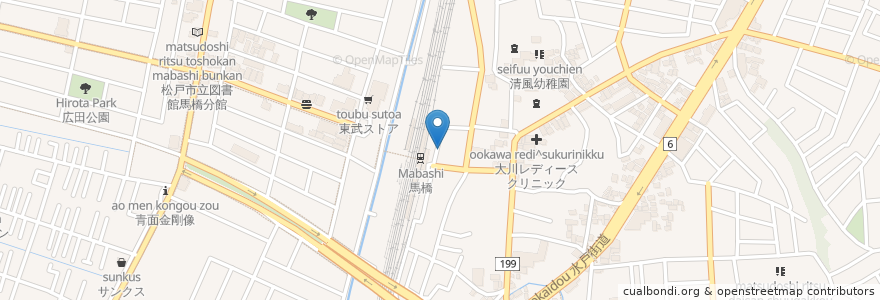Mapa de ubicacion de 串あげ しぶや en 日本, 千葉県, 松戸市.