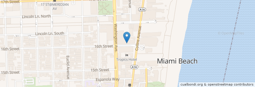 Mapa de ubicacion de Thrifty en Amerika Syarikat, Florida, Miami-Dade County, Miami Beach.